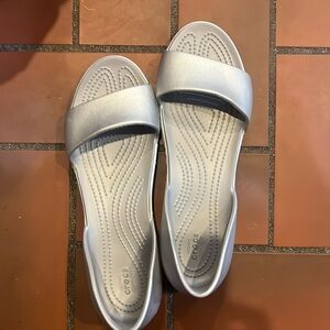 Silver Womens CROCS  Size 9